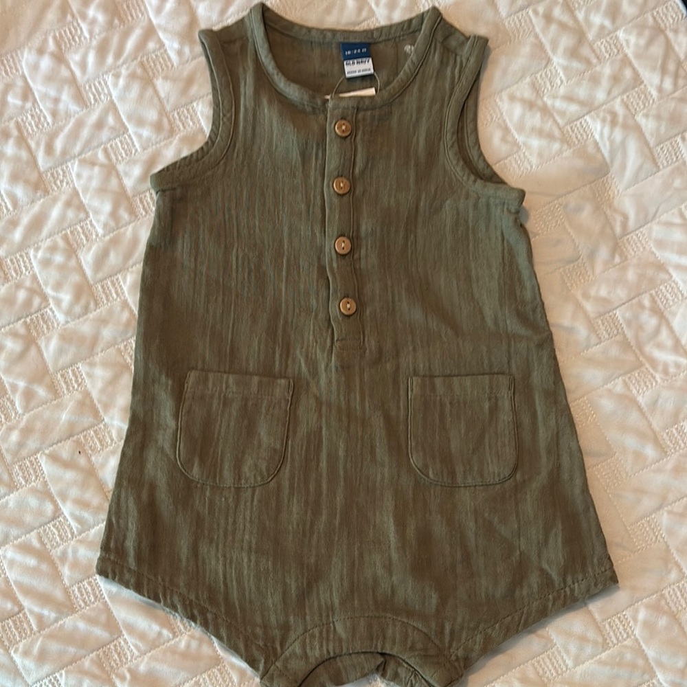 Old Navy Olive Green Kids Bodysuit